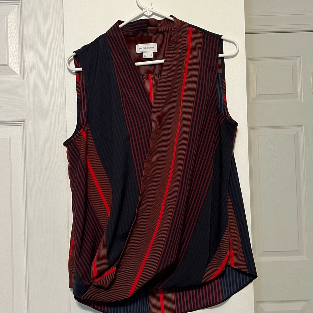Liz Claiborne Very Stylish Striped Women’s Top Size Large Excellent Condition